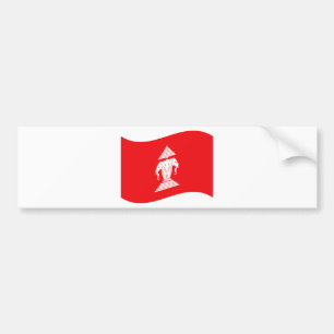 Autocollant De Voiture Lao Erawan Trois Chefs D'Éléphant Drapeau Vague