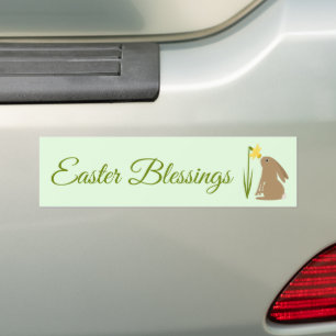 Autocollant De Voiture Lapin de Pâques lapin et fleur de jonquille Person