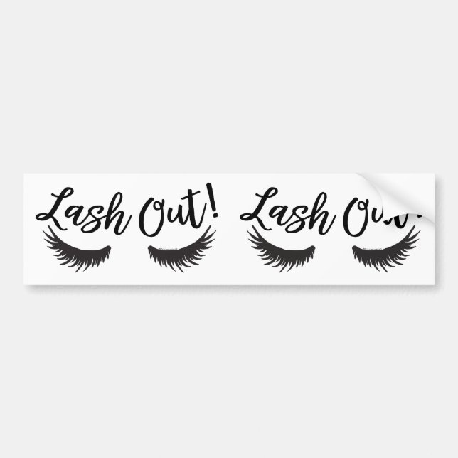 Autocollant De Voiture Lash Out Eyelashes Lash Salon Artiste de maquillag (Devant)