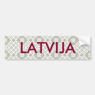 Autocollant De Voiture Latvija motif traditionnel letton