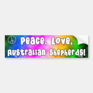 Autocollant De Voiture L'Australien d'amour de paix Shepherds l'adhésif