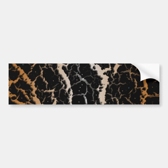 Autocollant De Voiture Lave de l'espace fissuré - Blanc/Bronze (Devant)