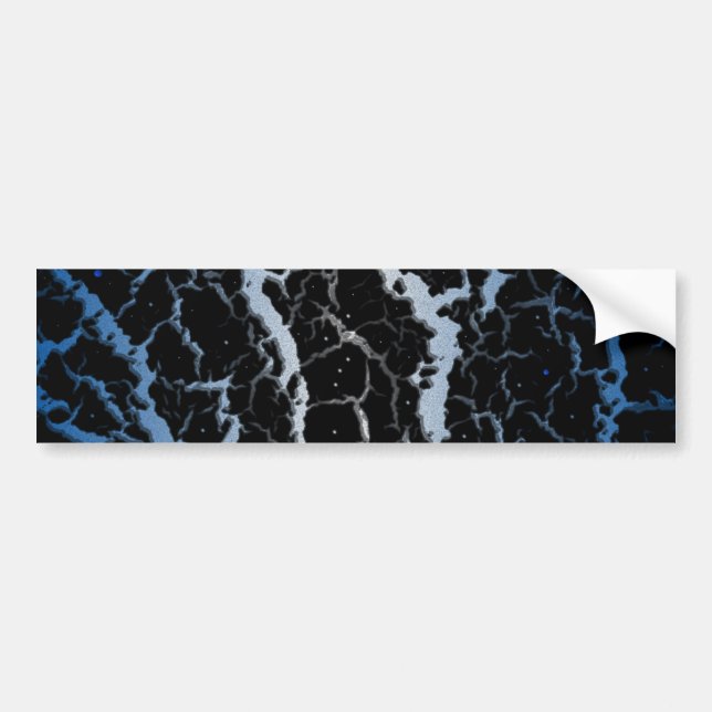 Autocollant De Voiture Lave de l'espace fissuré - Bleu/Blanc (Devant)