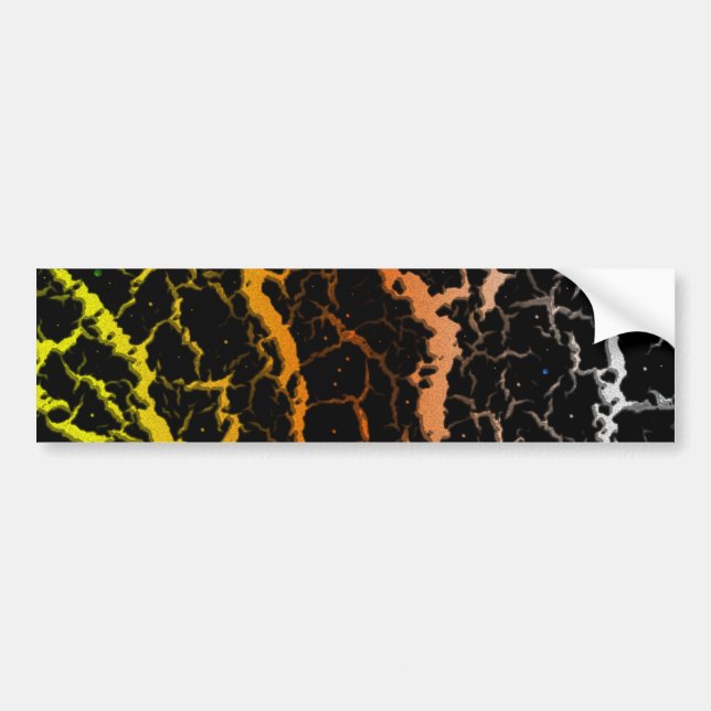 Autocollant De Voiture Lave de l'espace fissuré - Jaune/Orange/Blanc (Devant)