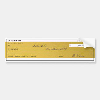 Autocollant De Voiture Law of Attraction Elegant Gold Abundance Check