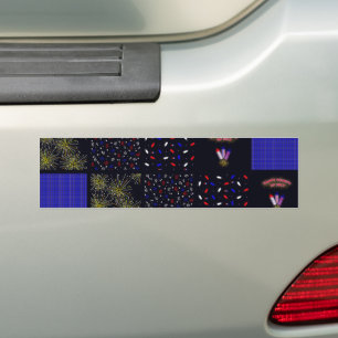Autocollant De Voiture Le 4 juillet Patchwork Motif - le 4 juillet
