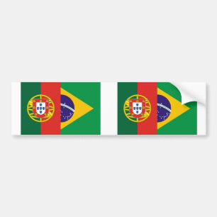 Autocollant De Voiture Le Brésil et le Portugal, hybrides