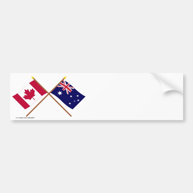 Autocollant De Voiture Le Canada et les drapeaux croisés parAustralie (Devant)