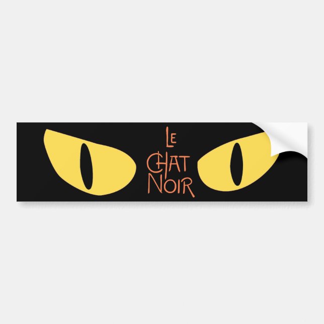 Autocollant De Voiture Le Chat Noir dans l'obscurité (Devant)