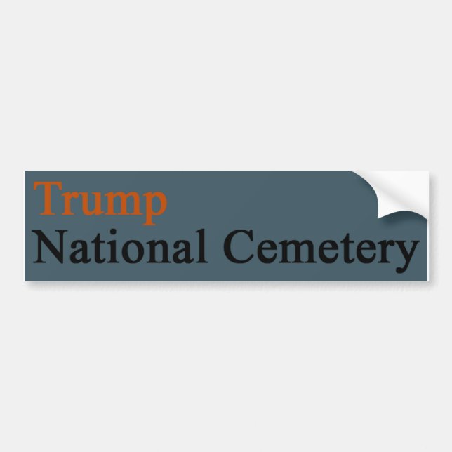 Autocollant De Voiture Le cimetière national de Trump — Steel Blue-Orange (Devant)