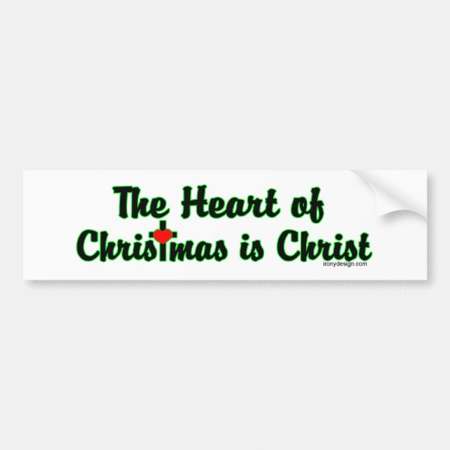 Autocollant De Voiture Le coeur de Noël est le Christ Bumperstickers (Devant)