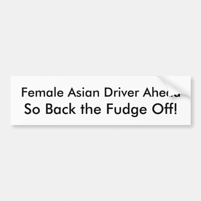 Autocollant De Voiture Le conducteur asiatique féminin dégagent l'adhésif (Devant)