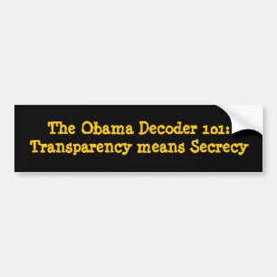 Autocollant De Voiture Le décodeur 101 d'Obama : Le transparent signifie