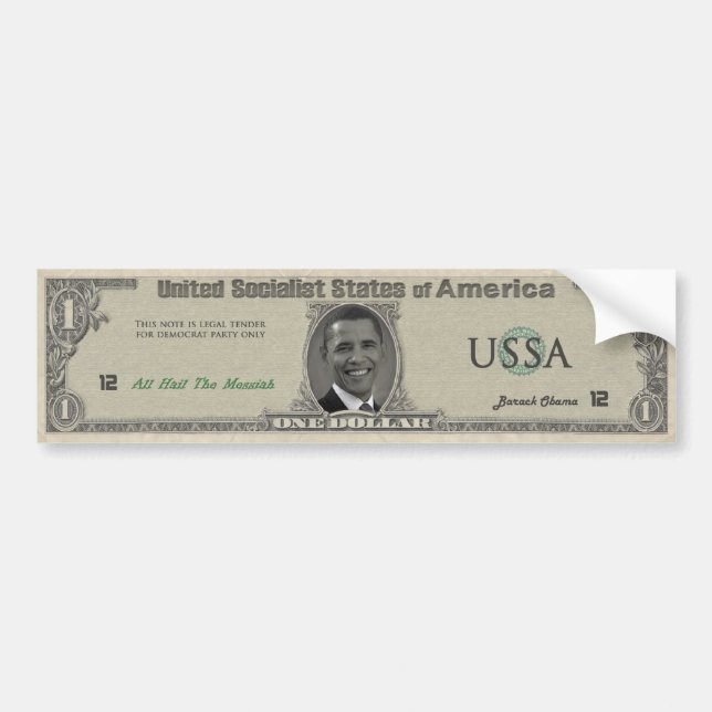 Autocollant De Voiture Le dollar d'Obama (Devant)