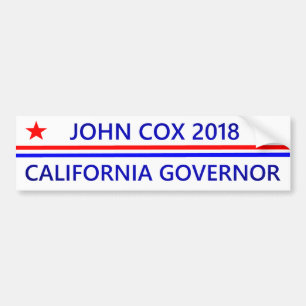 Autocollant De Voiture Le Gouverneur la Californie 2018 de John Cox