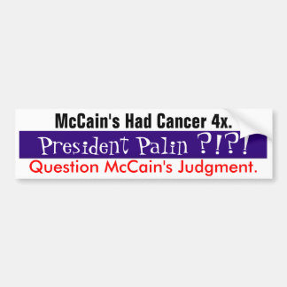 Autocollant De Voiture Le jugement #1 de McCain de question