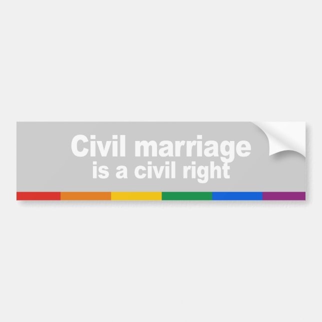 Autocollant De Voiture Le mariage civil est un adhésif pour pare-chocs de (Devant)