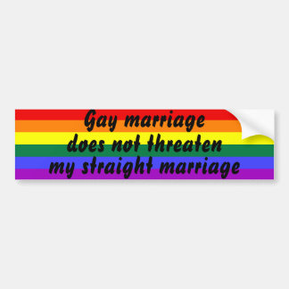 Autocollant De Voiture Le mariage gay ne menace pas mon mariage hétérosex