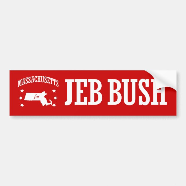 AUTOCOLLANT DE VOITURE LE MASSACHUSETTS POUR JEB BUSH (Devant)
