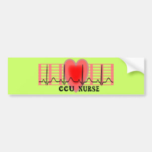 Autocollant De Voiture Le papier et le coeur d'Ekg de cadeau d'infirmièr