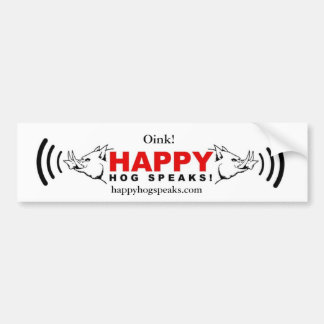 Autocollant De Voiture Le porc heureux parle ! copie, happyhogspeaks.com,