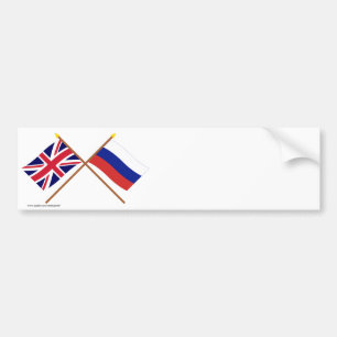 Autocollant De Voiture Le R-U et les drapeaux croisés par Russie