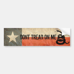 Autocollant De Voiture Le Texas et ne marchent pas sur moi le drapeau