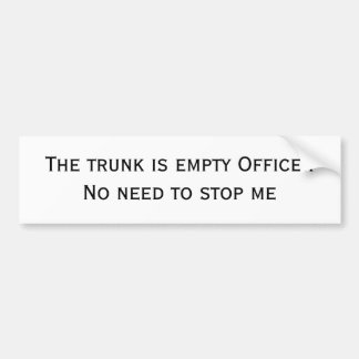 Autocollant De Voiture Le tronc est vide