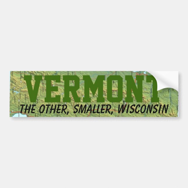 Autocollant De Voiture Le Vermont : L'autre plus petit Wisconsin (Devant)