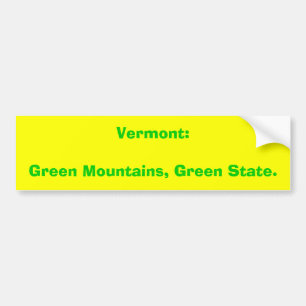 Autocollant De Voiture Le Vermont : Montagnes vertes, état vert