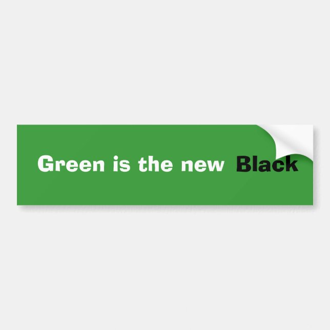 Autocollant De Voiture Le vert est le nouveau bumpersticker noir (Devant)