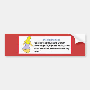 Autocollant De Voiture Le VIEIL HOMME SEZ… ARRIÈRE PENDANT Les années