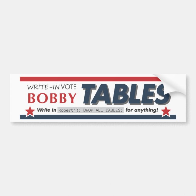 Autocollant De Voiture Le vote Bobby ajourne le bumpersticker (Devant)