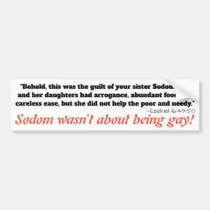 Autocollant De Voiture Le vrai péché de Sodom -- ce n'était pas