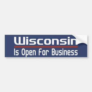 Autocollant De Voiture Le Wisconsin est ouvert pour des affaires