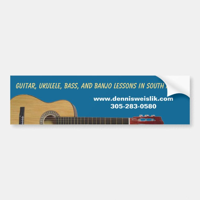 Autocollant De Voiture Leçons de guitare (Devant)