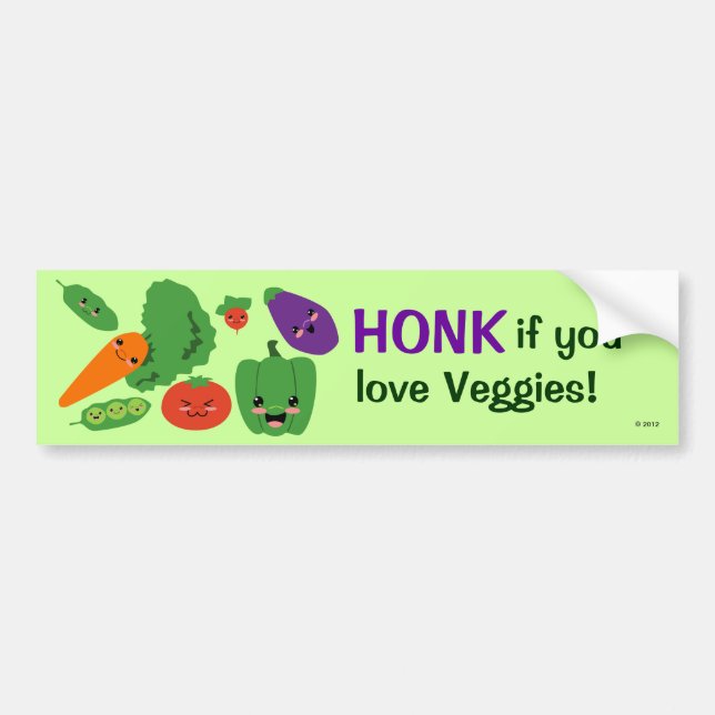 Autocollant De Voiture Légume heureux (Devant)
