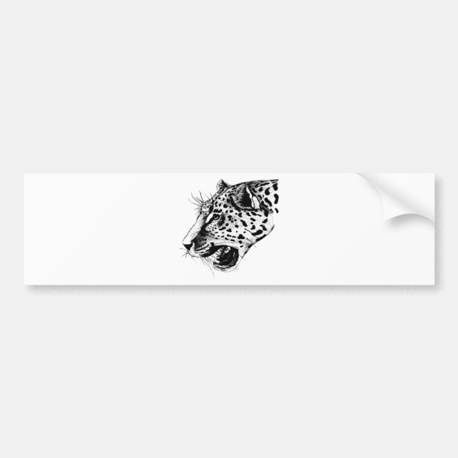 Autocollant De Voiture Léopard noir et blanc (Devant)