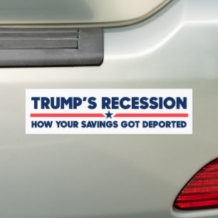 Autocollant De Voiture L'épargne de Trump en récession a été expulsée con