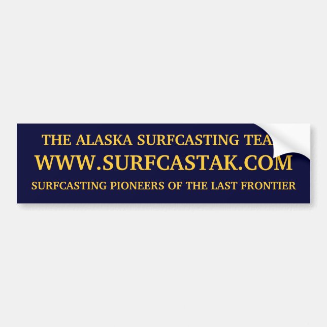 AUTOCOLLANT DE VOITURE L'ÉQUIPE DE L'ALASKA SURFCASTING (Devant)