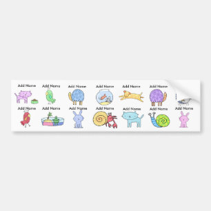 Autocollant De Voiture Les animaux imperméabilisent des étiquettes de