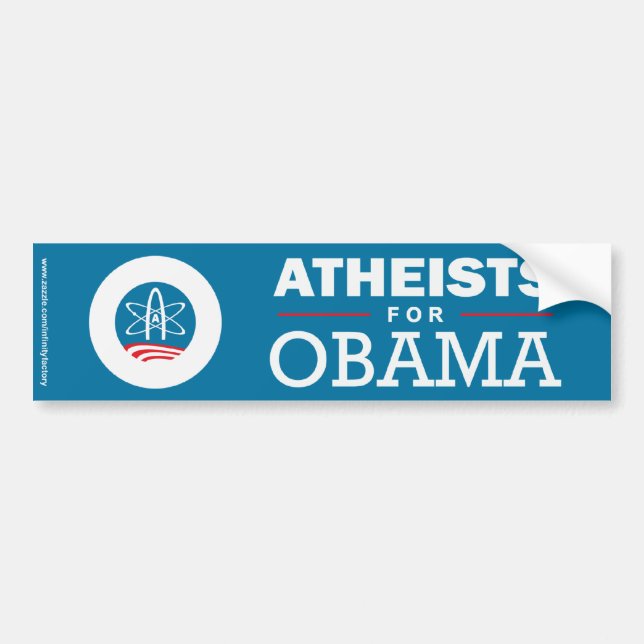 Autocollant De Voiture Les athées d'Obama (Devant)