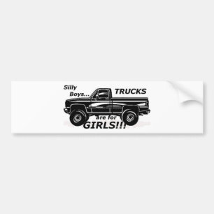Autocollant De Voiture Les camions idiots de garçons sont pour des fille