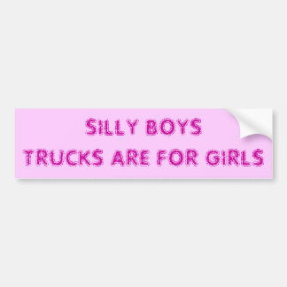 AUTOCOLLANT DE VOITURE LES CAMIONS IDIOTS DE GARÇONS SONT POUR DES FILLES