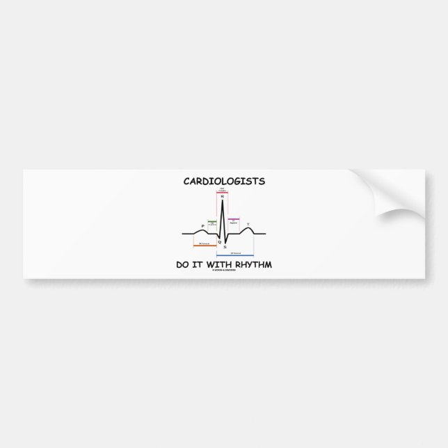 Autocollant De Voiture Les cardiologues le font avec le rythme (ECG/EKG) (Devant)