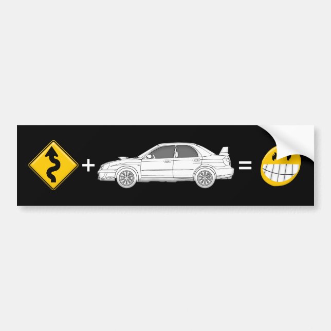 Autocollant De Voiture Les courbes, Subaru, égale l'amusement (Devant)