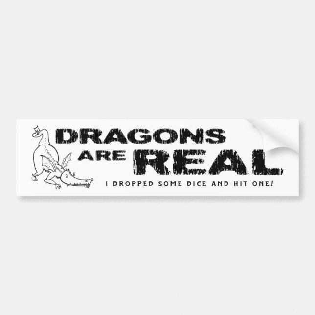 Autocollant De Voiture Les dragons sont vrais ! • Adhésif pour pare-chocs (Devant)