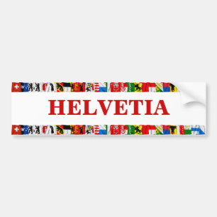 Autocollant De Voiture Les drapeaux des cantons de la Suisse, latins