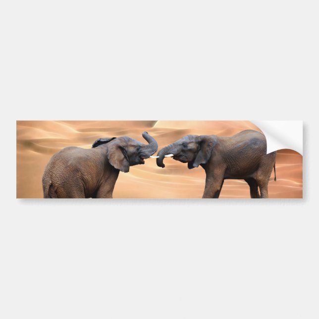 Autocollant De Voiture Les éléphants dans le désert (Devant)