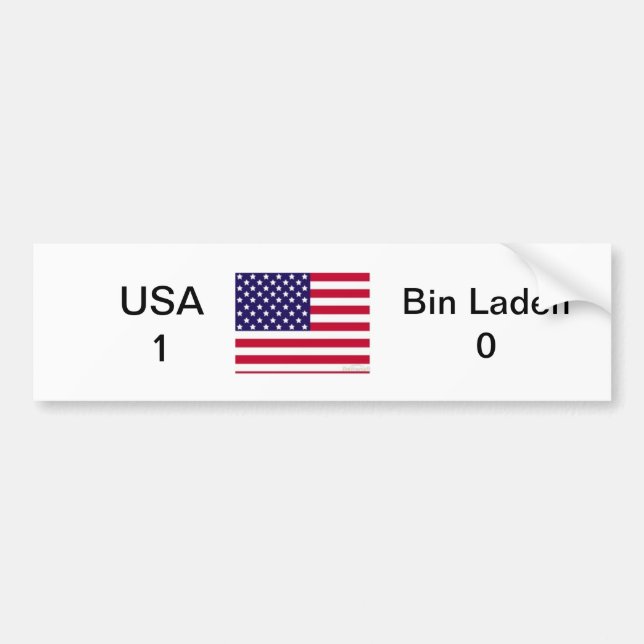 Autocollant De Voiture Les Etats-Unis 1 contre Ben Laden 0 (Devant)